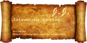 Jaloveczky Jusztin névjegykártya